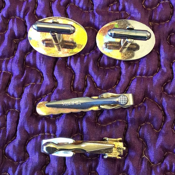 Vintage Tie Clip and Cuff Links - Picture 2 of 2